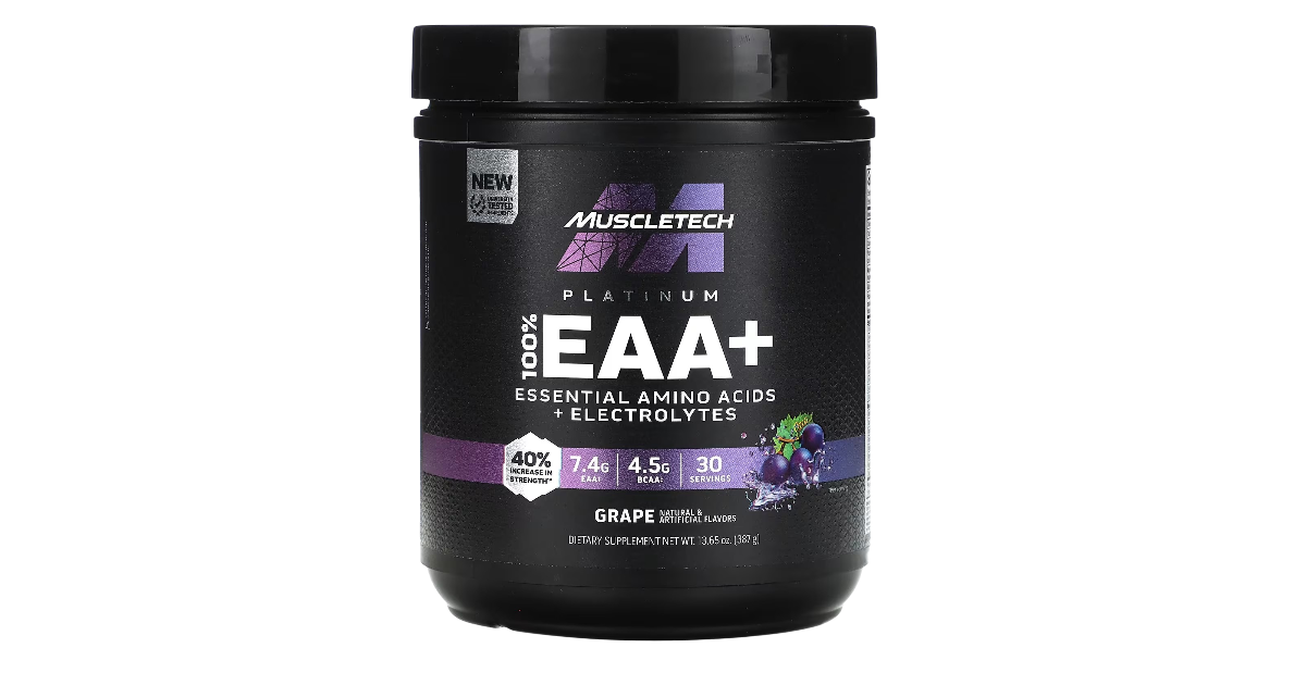 Aminoácidos EAA+ muscletech sabor grape