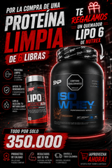 Promocion ISO WHEY SNP 6 libras Regalamos un lipo 6
