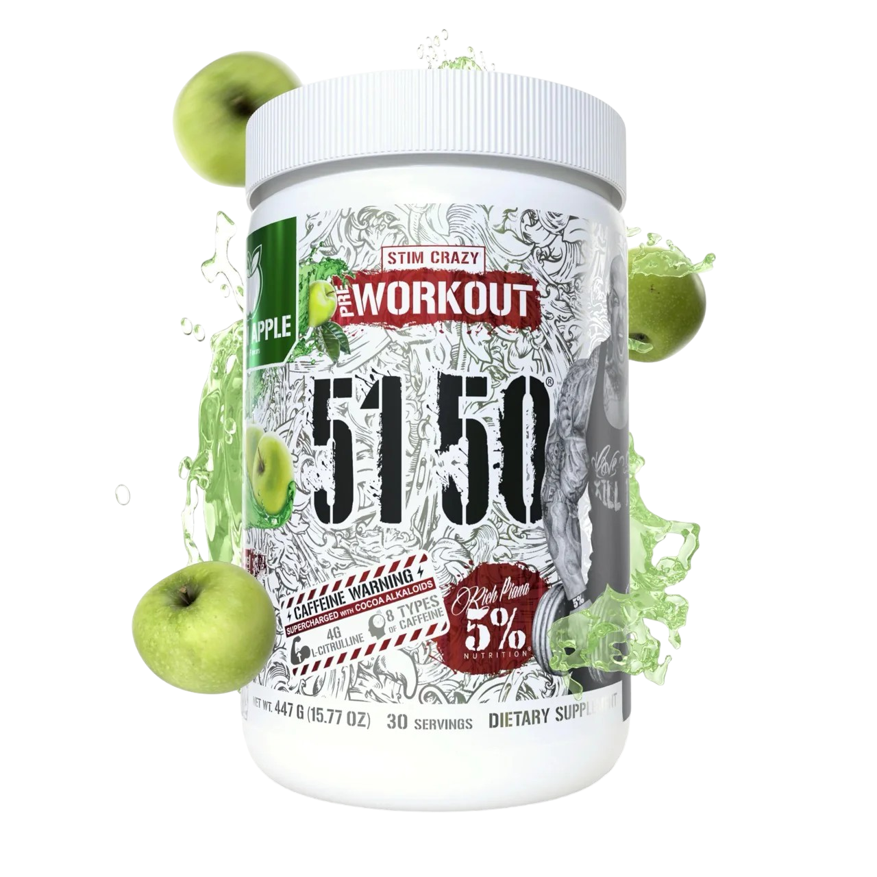 Pre entreno 51 50 Rich Piana Sabor manzana verde